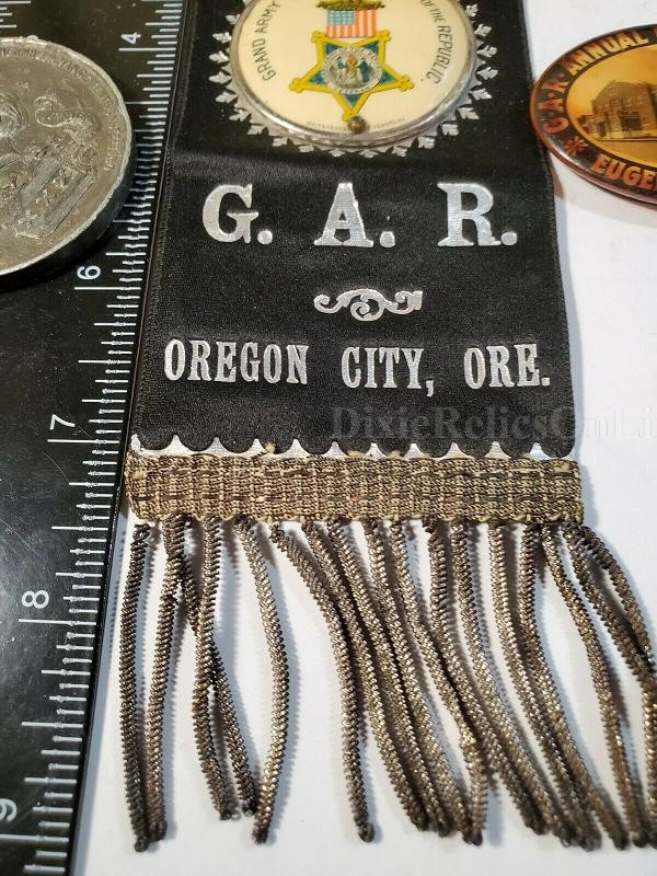 GAR GEN. MEADE GRAND ARMY OF THE REPUBLIC IN MEMORIAM RIBBON POST NO.2 OREGON CITY OR.