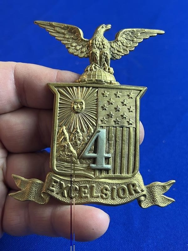 CIVIL WAR ERA 4TH NEW YORK EXCELSIOR HAT BADGE INSIGNIA