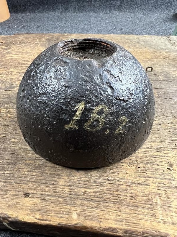 Civil War Half Boreman Shell MARKED 18.2 Charleston SC Tom Dickeys collection