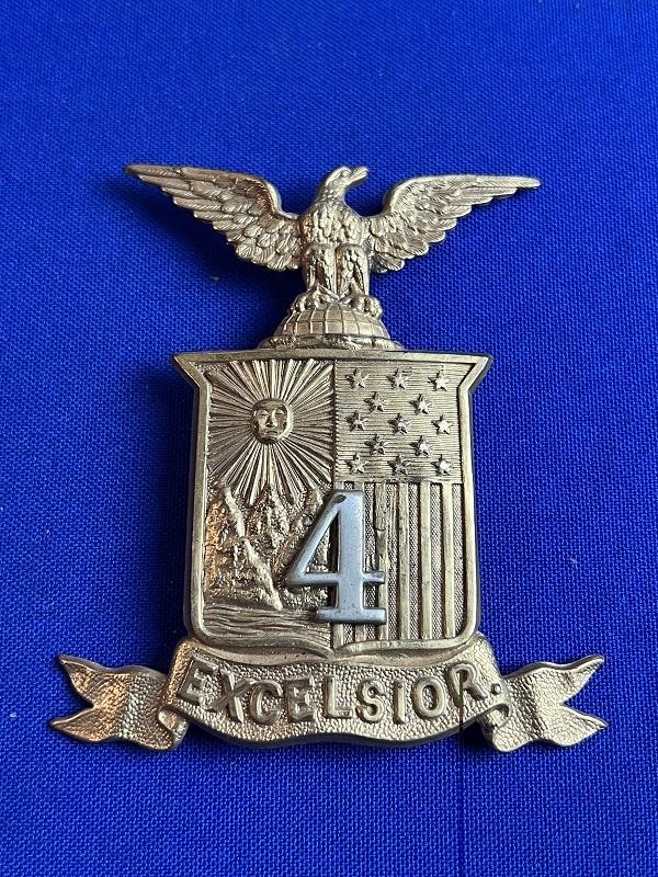 CIVIL WAR ERA 4TH NEW YORK EXCELSIOR HAT BADGE INSIGNIA
