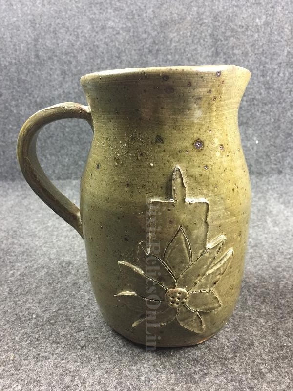 Jack Jesse Meaders Dogwood Folk Art Pottery Pitcher Jug White County, Georgia 7”