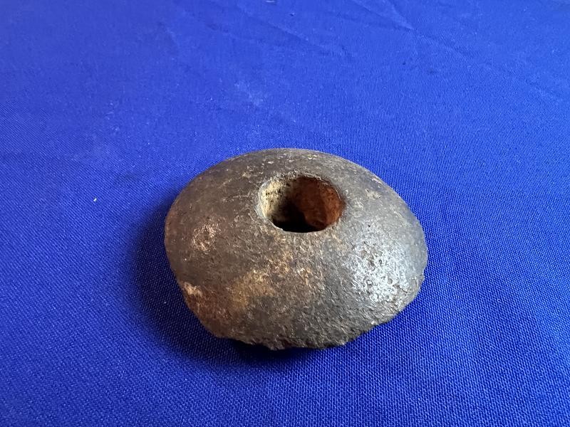 CIVIL WAR ROUNDBALL WOOD DRIVE FUSE HOLE ARTILLERY SHELL FRAG KENNESAW MNT.