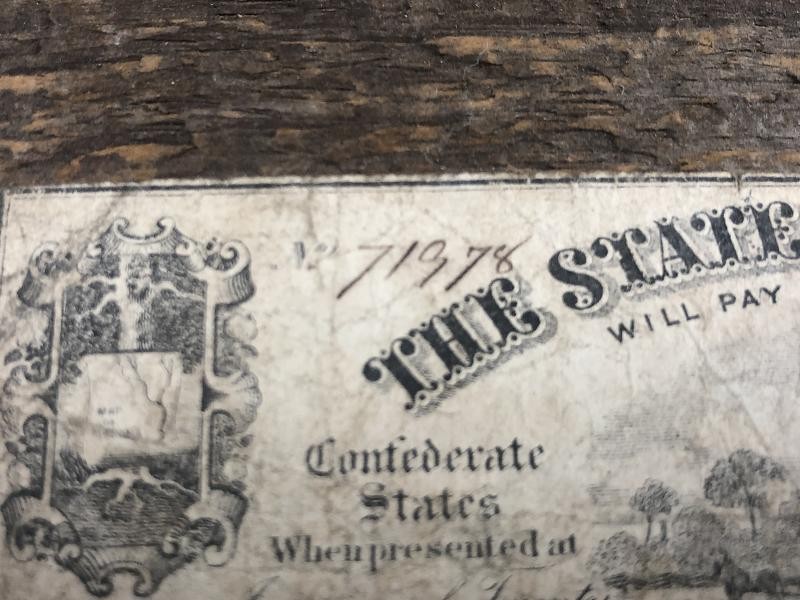 MONTGOMERY 1863 25 CENT DOLLAR BILL NOTE STATE OF ALABAMA OBSOLETE CURRENCY PAPER MONEY