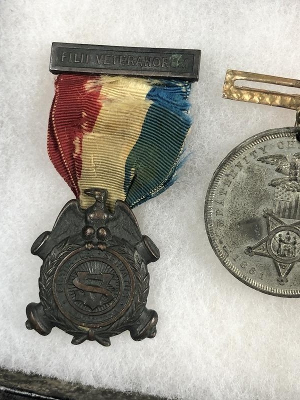 CIVIL WAR US ID VETERAN JEREMIAH DERR 91ST PA GAR LADDER BADGE SOLDIERS GROUP GETTYSBURG