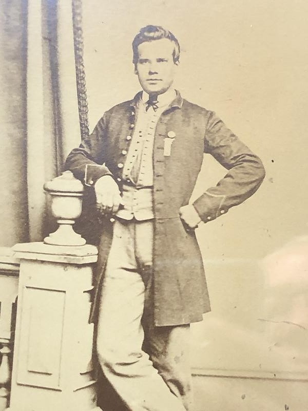 LARGE CIVIL WAR OHIO OFFICER ALBUMEN PHOTO FRAMED