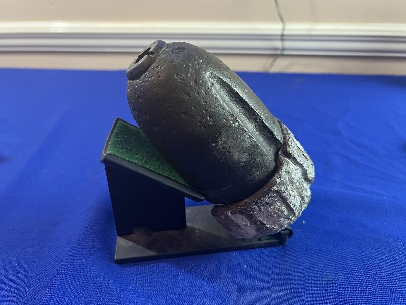 CIVIL WAR ARTILLERY HOTCHKISS SHELL NOSE WITH FUSE AND SABOT RECOVERED AT PINE MOUNTAIN GA
