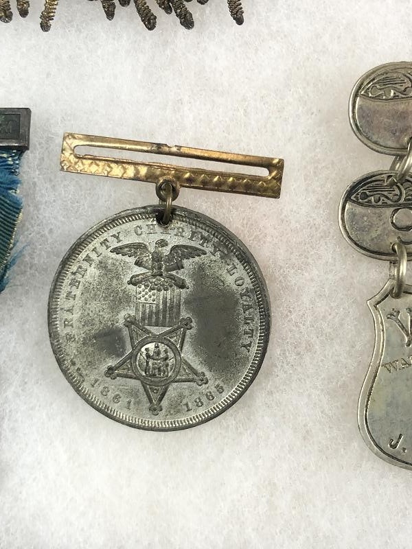 CIVIL WAR US ID VETERAN JEREMIAH DERR 91ST PA GAR LADDER BADGE SOLDIERS GROUP GETTYSBURG