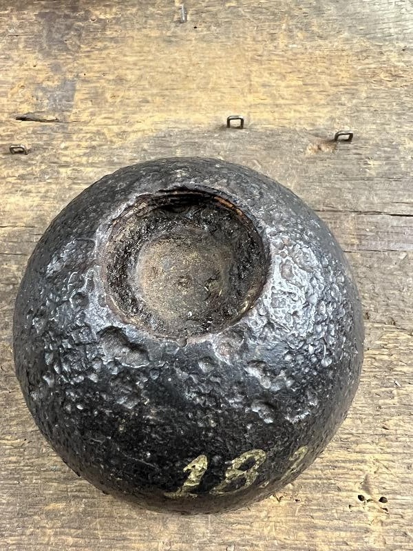Civil War Half Boreman Shell MARKED 18.2 Charleston SC Tom Dickeys collection