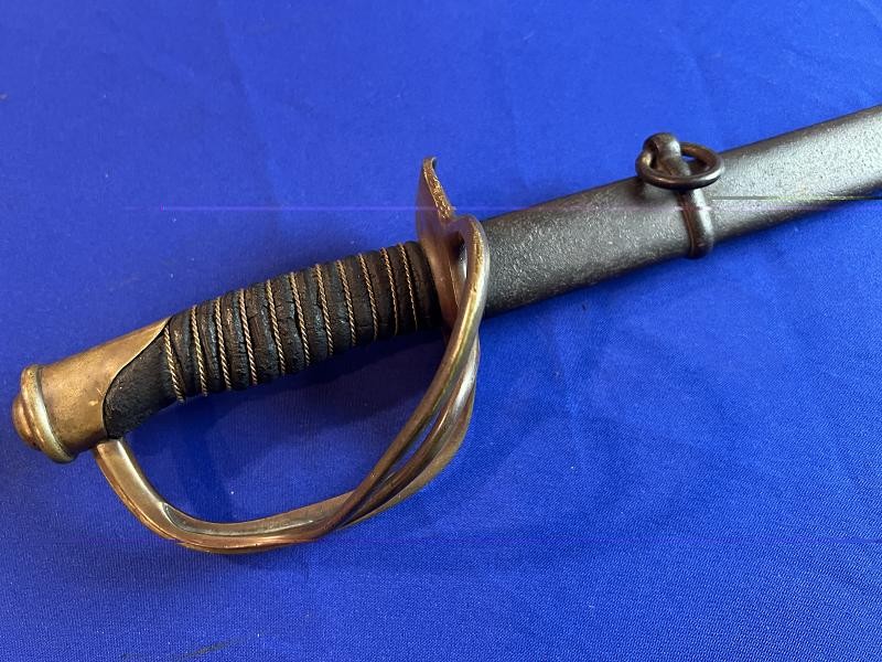 U.S. Civil War Model 1860 Light Cavalry Saber Sword by AMES with Scabbard Dated 1865