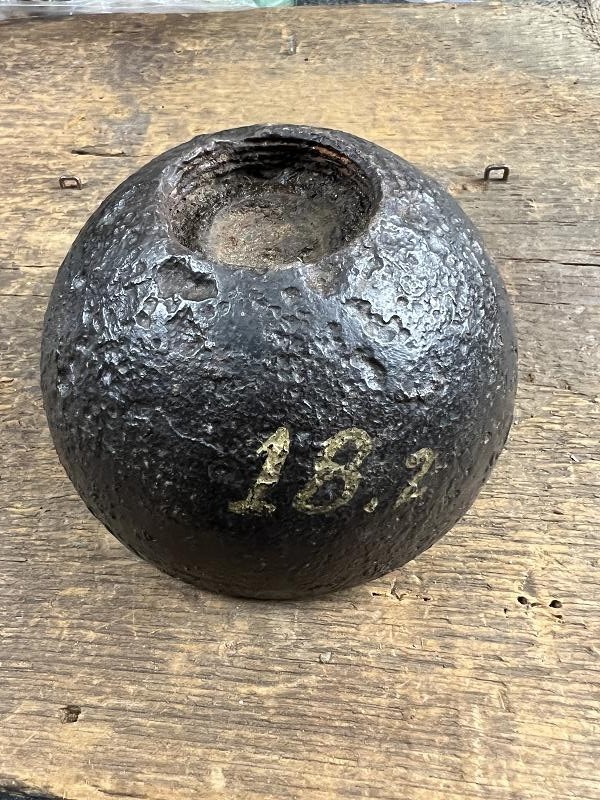 Civil War Half Boreman Shell MARKED 18.2 Charleston SC Tom Dickeys collection