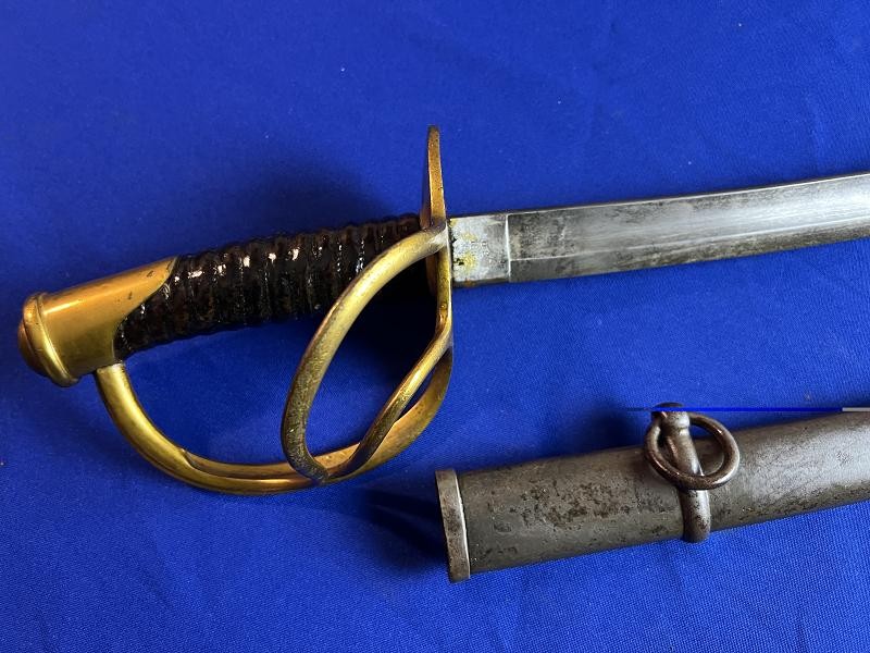 US CIVIL WAR C. ROBY CAVALRY SWORD WITH SCABBARD DATED 1864