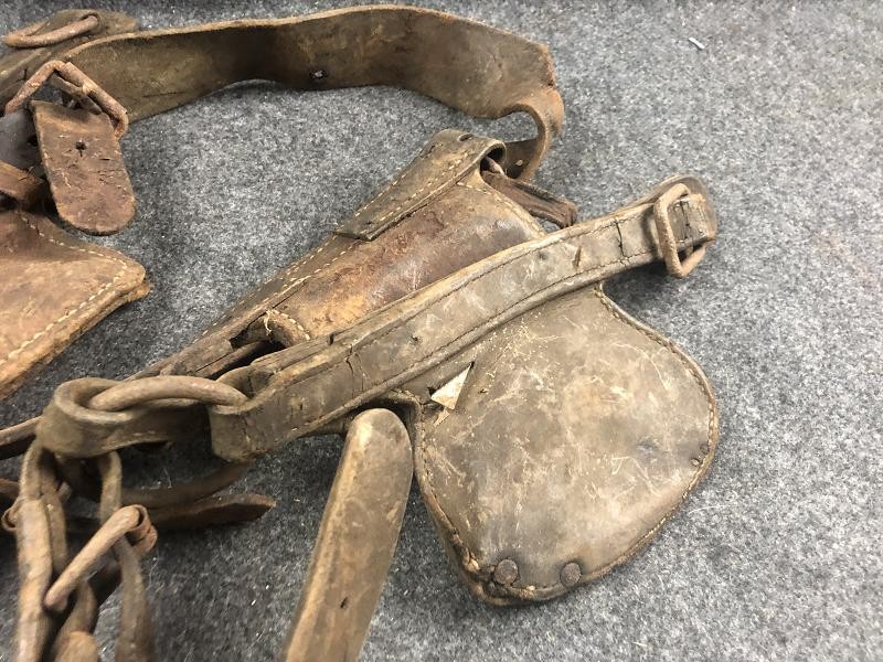 CIVIL WAR ERA HORSE BIT WITH HARNESS REINS AND WATERING BIT