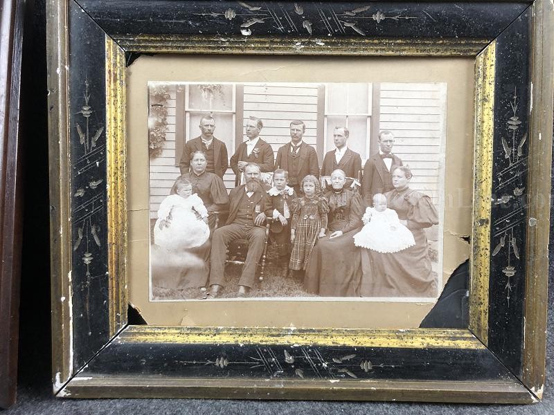 LARGE CABINET CARD ALBUMEN PHOTO OF 31ST OHIO VOLUNTEER INFANTRY VETERAN AND FAMILY FRAMED