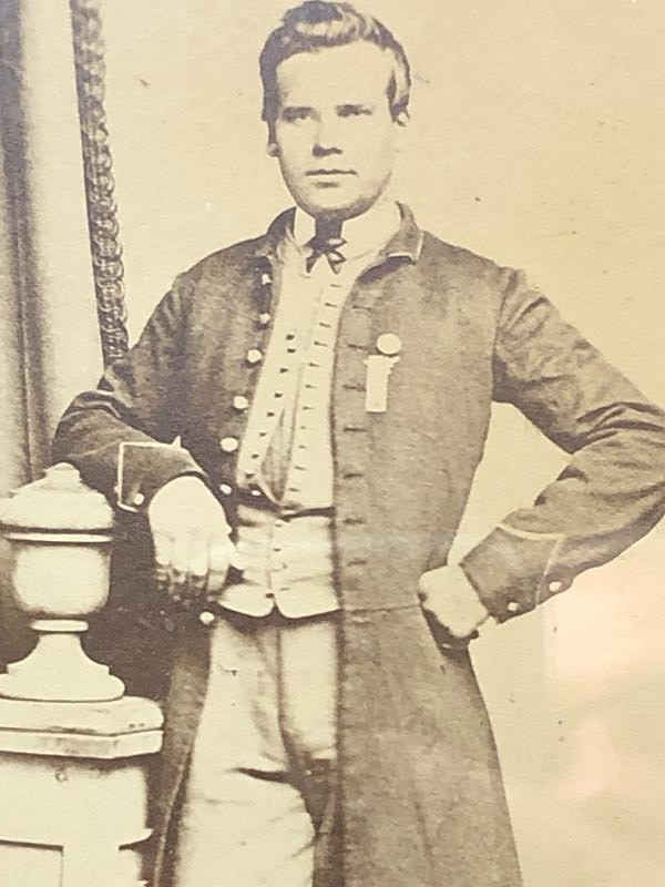 LARGE CIVIL WAR OHIO OFFICER ALBUMEN PHOTO FRAMED