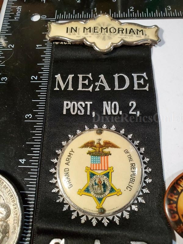 GAR GEN. MEADE GRAND ARMY OF THE REPUBLIC IN MEMORIAM RIBBON POST NO.2 OREGON CITY OR.