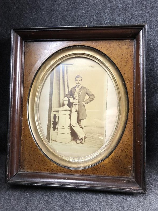 LARGE CIVIL WAR OHIO OFFICER ALBUMEN PHOTO FRAMED