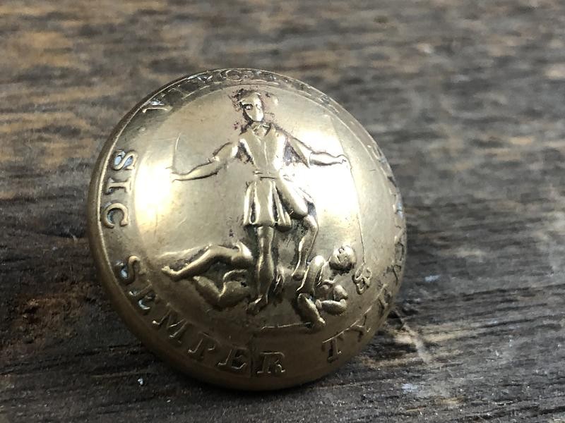 Confederate Virginia State Seal Coat Button 1850's RMDC Backmark