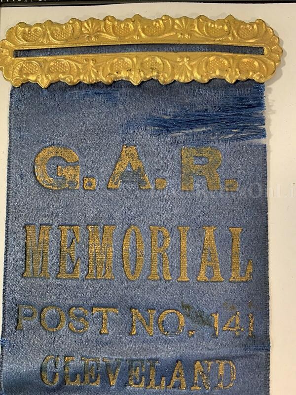 CIVIL WAR G.A.R. Memorial Post No. 141 Cleveland, Ohio-Saratoga NY 1907 Ribbon