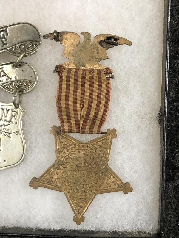 CIVIL WAR US ID VETERAN JEREMIAH DERR 91ST PA GAR LADDER BADGE SOLDIERS GROUP GETTYSBURG