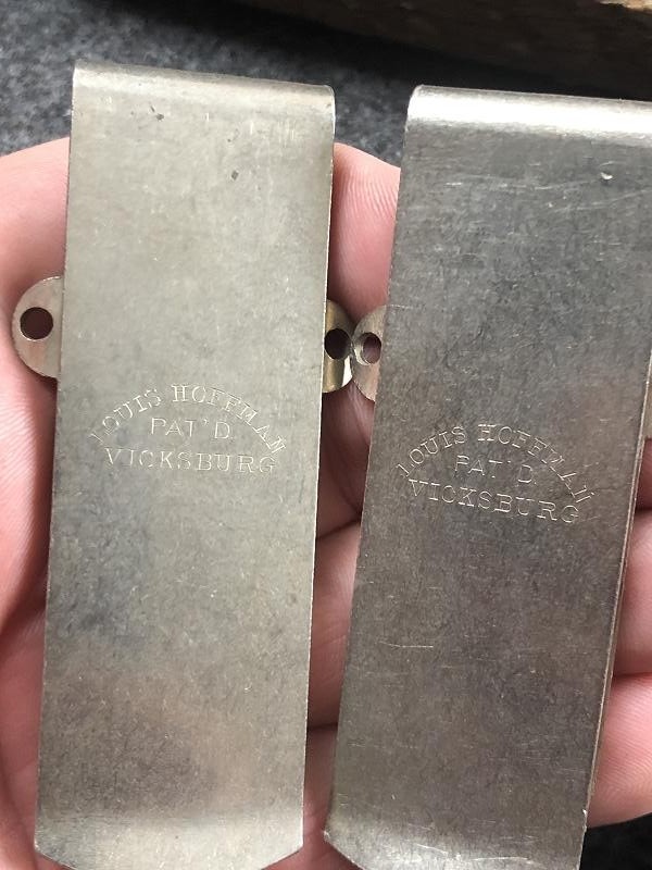 ONE RARE LOUIS HOFFMAN SPRING STEEL BELT CLIP MARKED VICKSBURG MISSISSIPPI