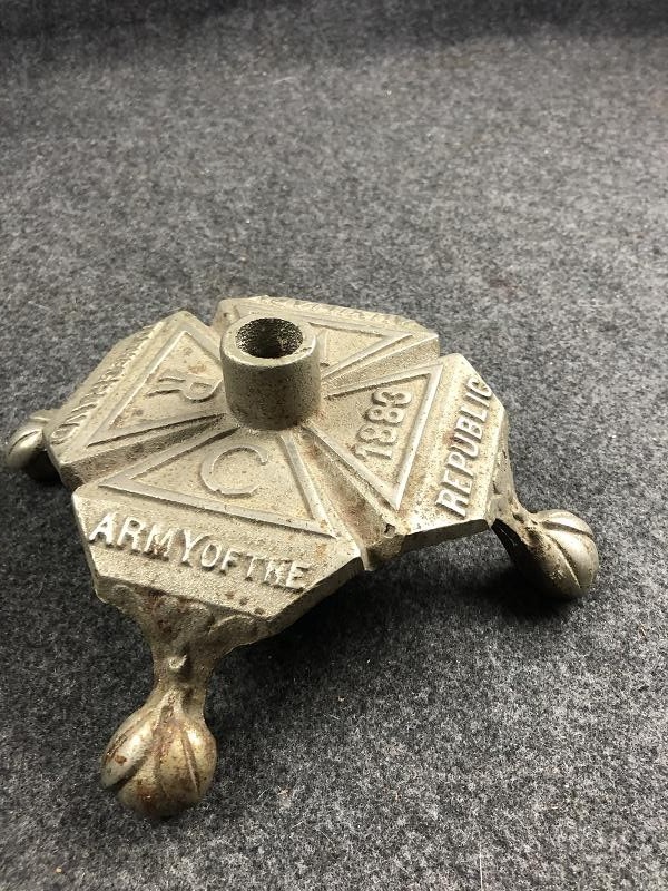 Antique US WRC Women's Relief Group Auxiliary to GAR Iron Flag Pole Holder