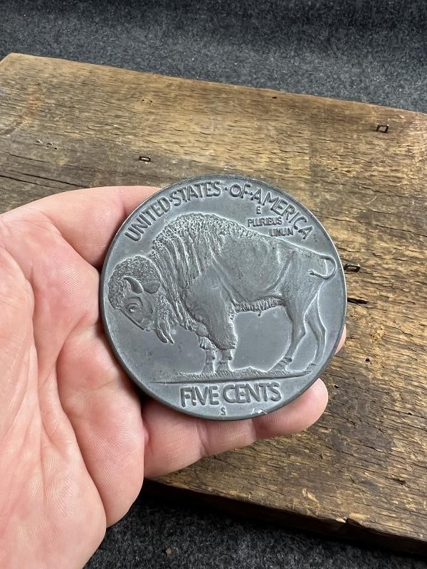 Vintage Buffalo Nickel large Coin Souvenir 3 inch Novelty