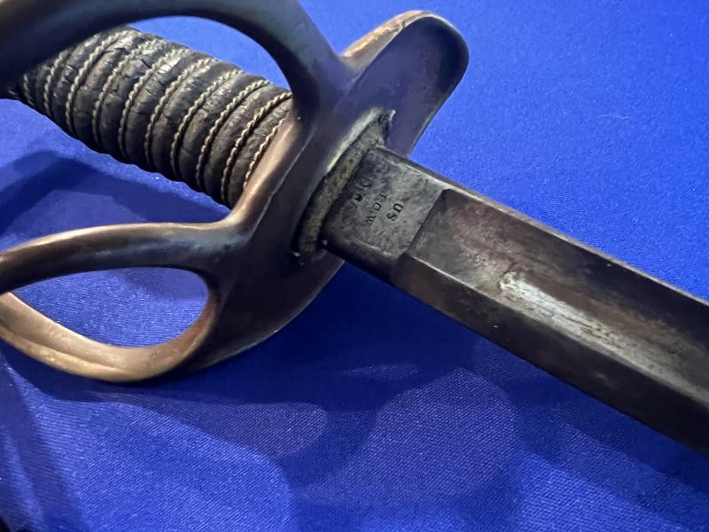 U.S. Civil War Model 1860 Light Cavalry Saber Sword by AMES with Scabbard Dated 1865