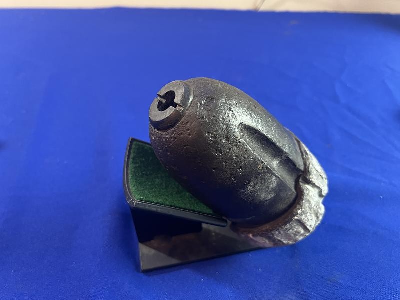 CIVIL WAR ARTILLERY HOTCHKISS SHELL NOSE WITH FUSE AND SABOT RECOVERED AT PINE MOUNTAIN GA