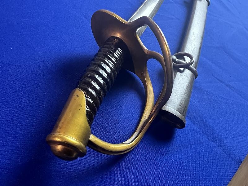 US CIVIL WAR C. ROBY CAVALRY SWORD WITH SCABBARD DATED 1864