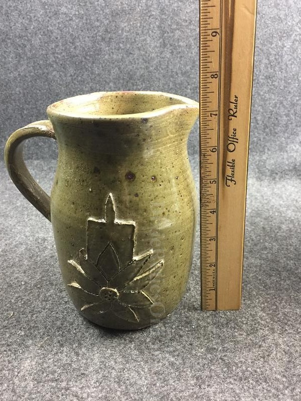 Jack Jesse Meaders Dogwood Folk Art Pottery Pitcher Jug White County, Georgia 7”