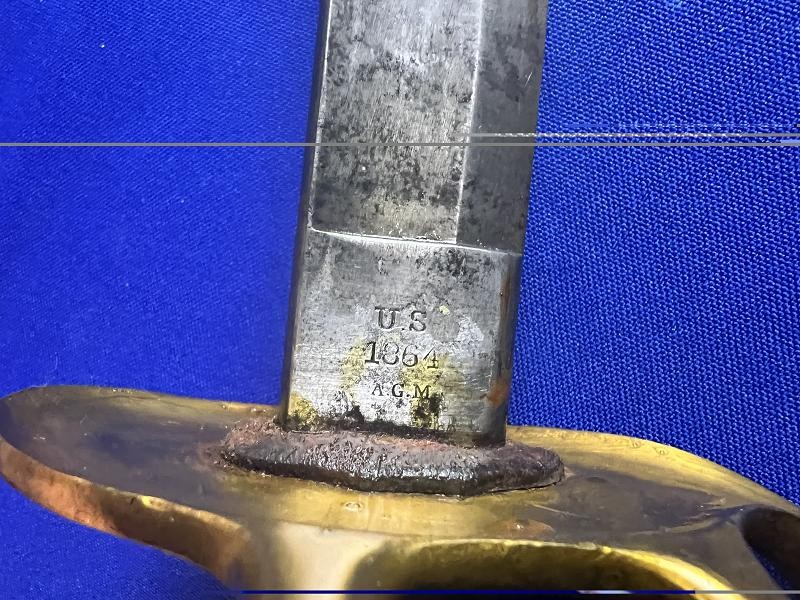 US CIVIL WAR C. ROBY CAVALRY SWORD WITH SCABBARD DATED 1864