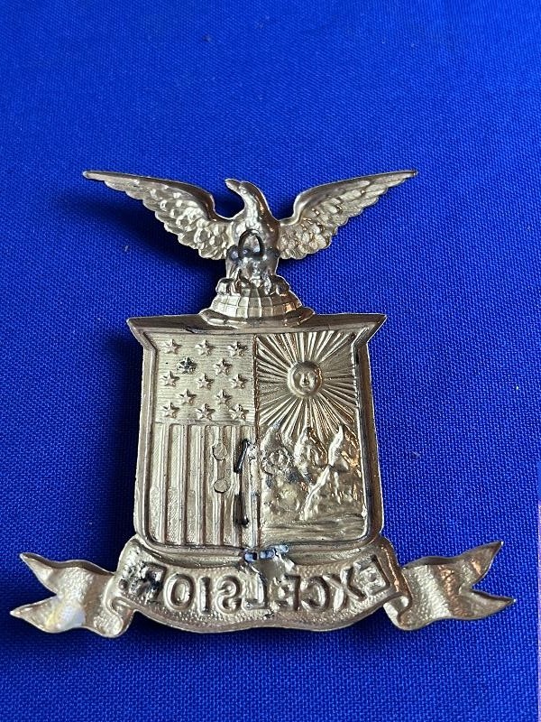 CIVIL WAR ERA 4TH NEW YORK EXCELSIOR HAT BADGE INSIGNIA