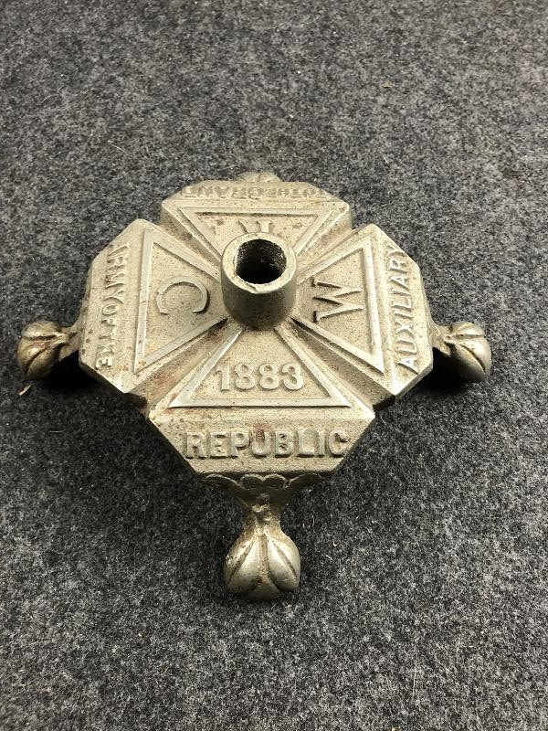 Antique US WRC Women's Relief Group Auxiliary to GAR Iron Flag Pole Holder