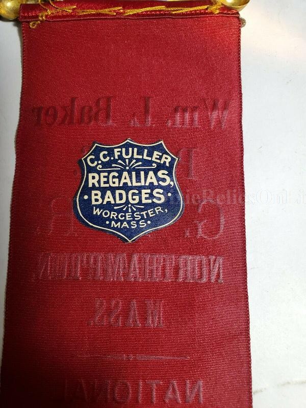 1892 WASHINGTON DC NATIONAL ENCAMPMENT GAR RIBBON GRAND ARMY OF THE REPUBLIC WM L BAKER POST 86
