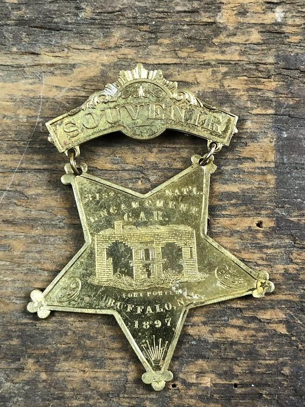 1897 BUFFALO NY 31ST ENCAMPMENT OFFICIAL SOUVENIR BADGE G.A.R. GRAND ARMY OF REPUBLIC