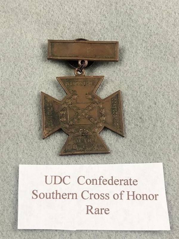 Southern Cross of Honor presented by United Daughters of the Confederacy