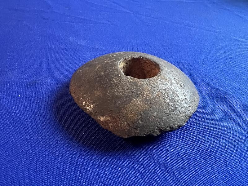 CIVIL WAR ROUNDBALL WOOD DRIVE FUSE HOLE ARTILLERY SHELL FRAG KENNESAW MNT.