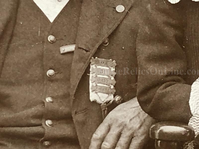LARGE CABINET CARD ALBUMEN PHOTO OF 31ST OHIO VOLUNTEER INFANTRY VETERAN AND FAMILY FRAMED