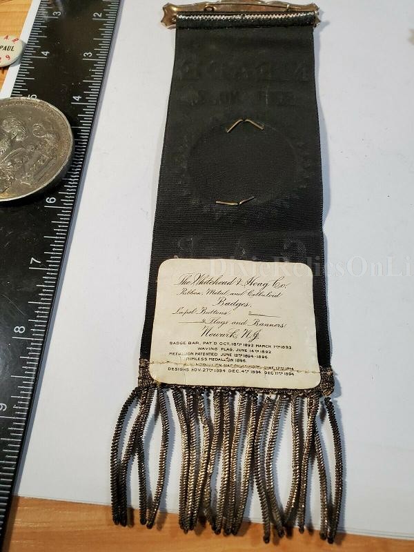GAR GEN. MEADE GRAND ARMY OF THE REPUBLIC IN MEMORIAM RIBBON POST NO.2 OREGON CITY OR.