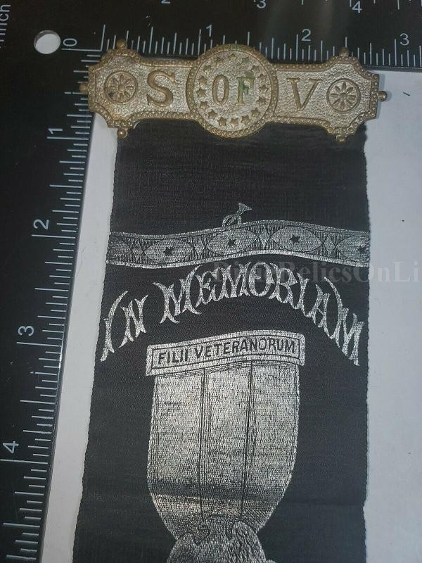 SONS OF VETERANS RIBBON IN MEMORIAM S.B. BOND CAMP NO.91 WARE MASS