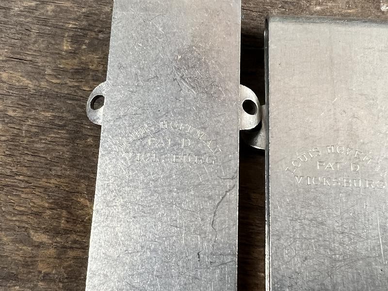 Louis Hoffman Confederate Gunsmith Spring Steel Belt Clips Marked Vicksburg Mississippi