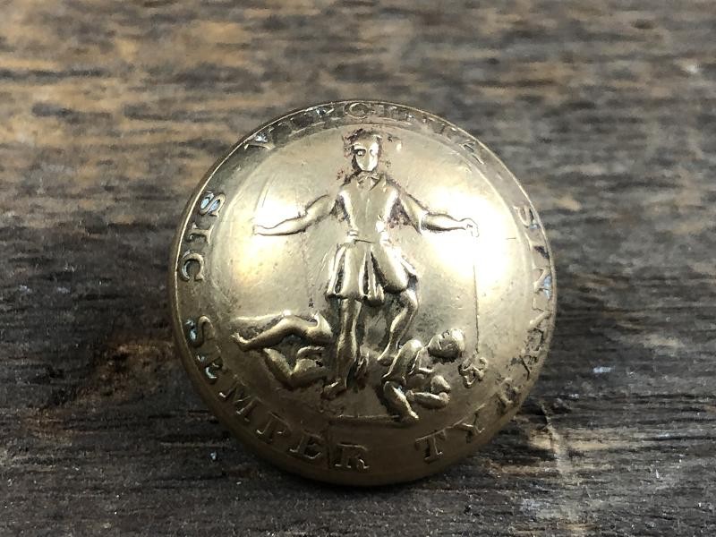 Confederate Virginia State Seal Coat Button 1850's RMDC Backmark