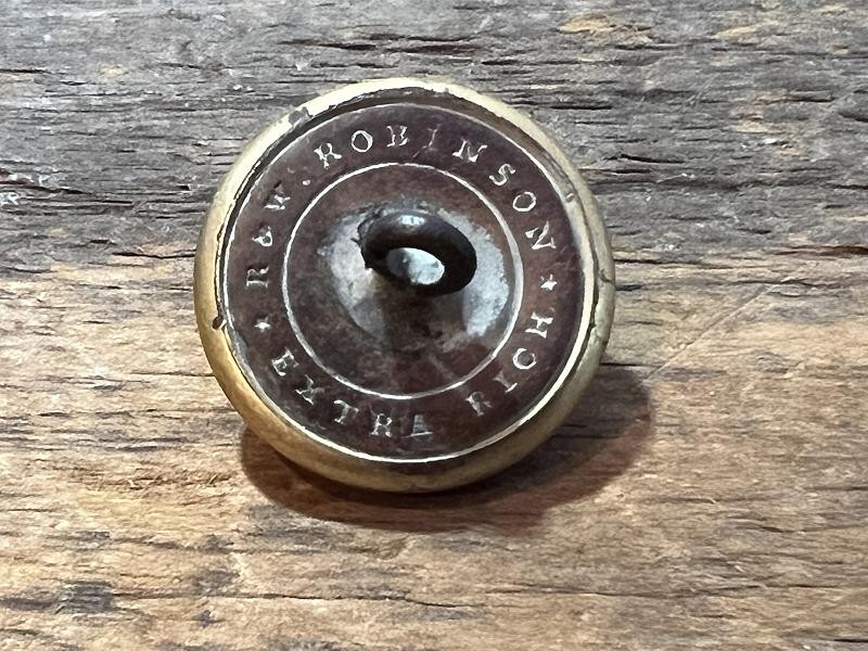DUG CIVIL WAR U.S. EAGLE RIFLEMAN R COAT BUTTON R W ROBINSON EXTRA RIC BM