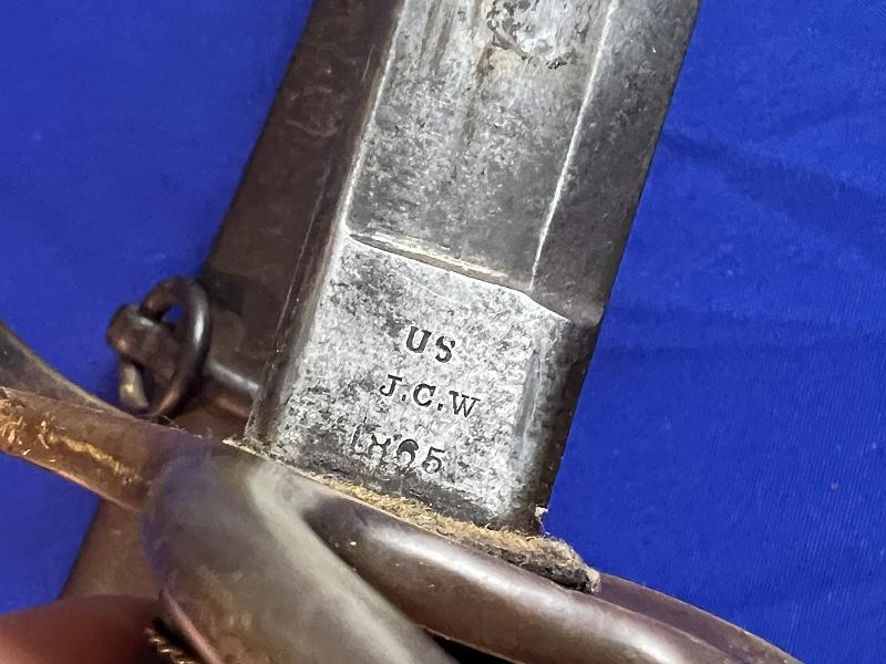 U.S. Civil War Model 1860 Light Cavalry Saber Sword by AMES with Scabbard Dated 1865