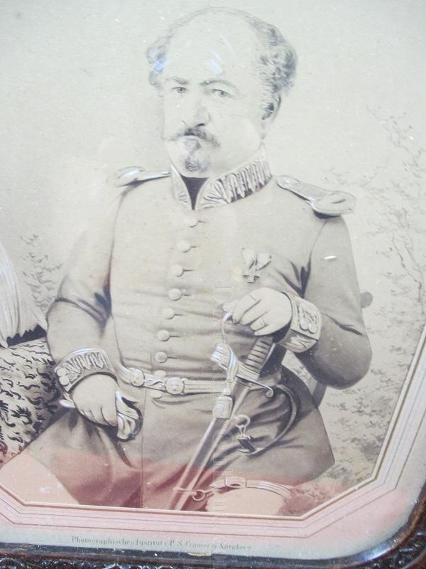 WWI Era German Officer Albumen Photo In Nice Wood Glass Frame