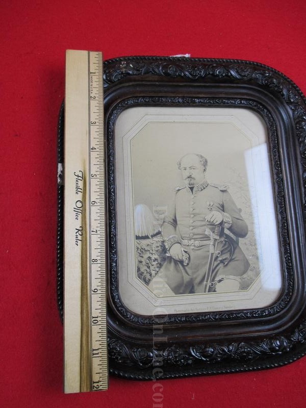 WWI Era German Officer Albumen Photo In Nice Wood Glass Frame