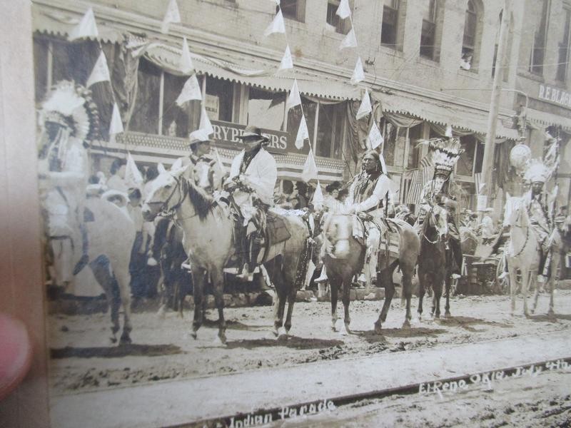 Original Large Albumen Photo Native American Indian Parade ElReno Okla July 4th 1898