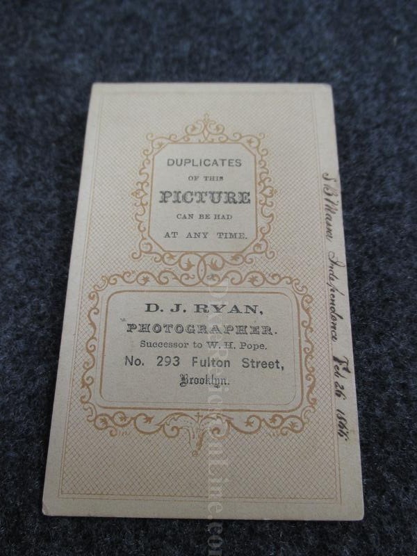Civil War Era CDV of US Navy ID S.B. Massa Served on USS Independence