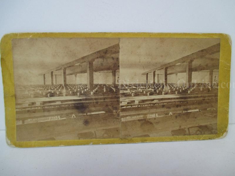 1865 Stereoview by Anthony ** New York State-Sing Sing Prison Mess Hall Seats 1200