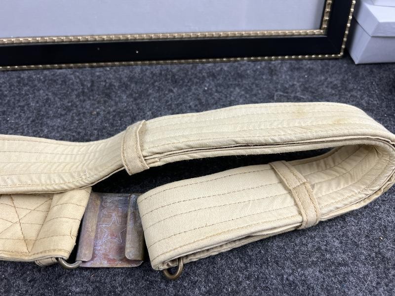 VC North Vietnamese Army Early Khaki Canvas Belt with Brass Star Buckle